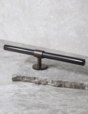 SIGNATURE 30 T-bar 188mm in Burnished Brass/Black Horn. Luxury cabinet hardware made of solid brass by BRANDT Collective.