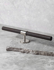 SIGNATURE 30 T-bar handle 188 mm in Satin Nickel/Wenge. Luxury cabinet hardware made of solid brass by BRANDT Collective.