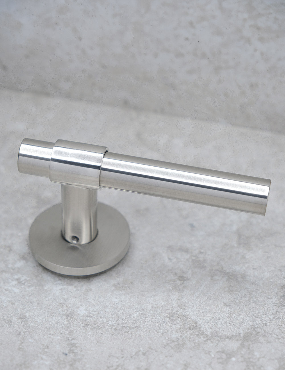 Brushed Nickel. Modern door hardware made of solid brass by BRANDT Collective.