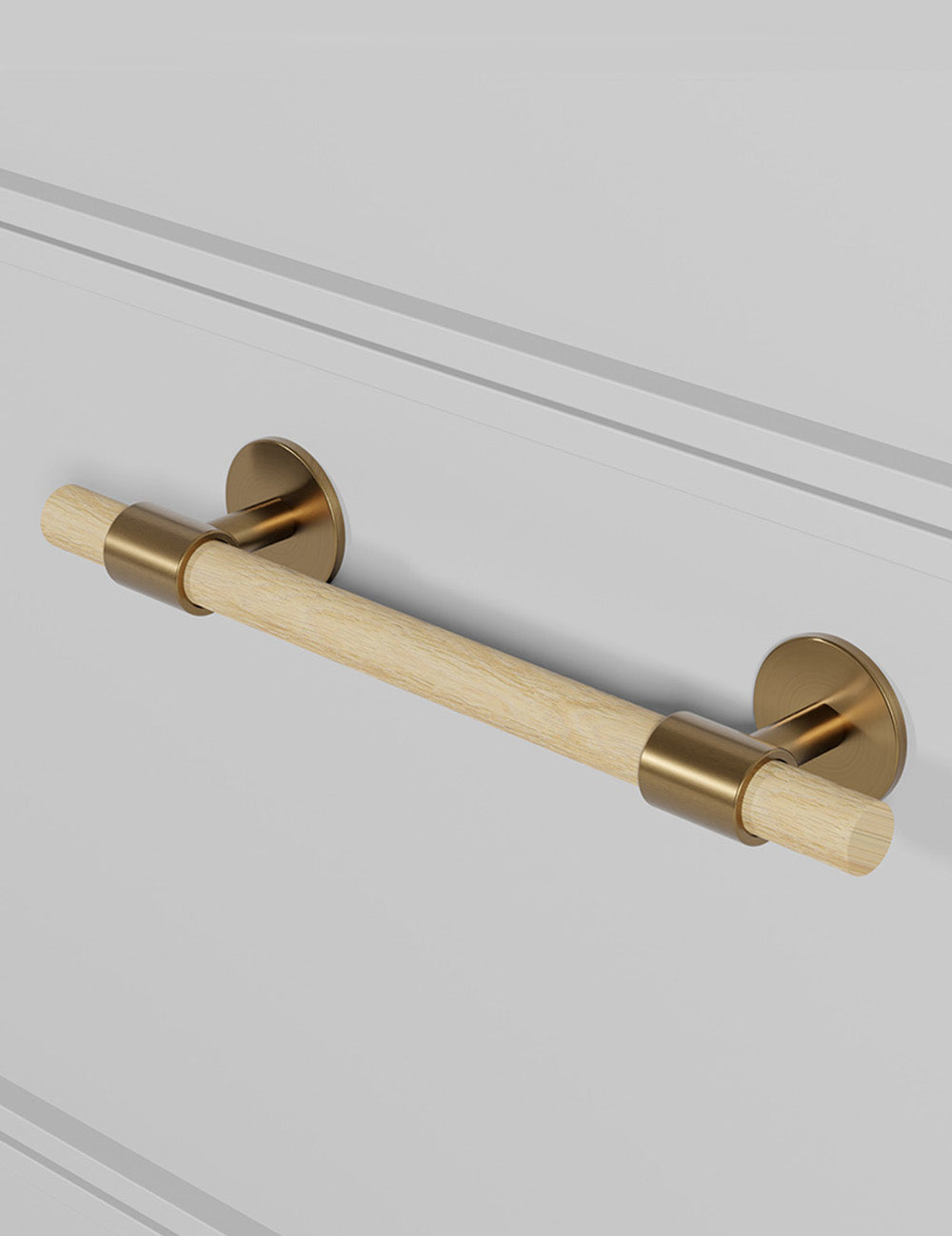 Oak. Luxury cabinet hardware made of solid brass by BRANDT Collective.