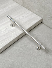 SIGNATURE slim pull bar 182 mm in Polished Nickel. Modern luxury cabinet handles made of solid brass by BRANDT Copenhagen.