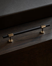 SIGNATURE slim pull bar 182 mm in Polished Nickel / Wenge. Modern luxury cabinet handles made of solid brass by BRANDT Copenhagen.