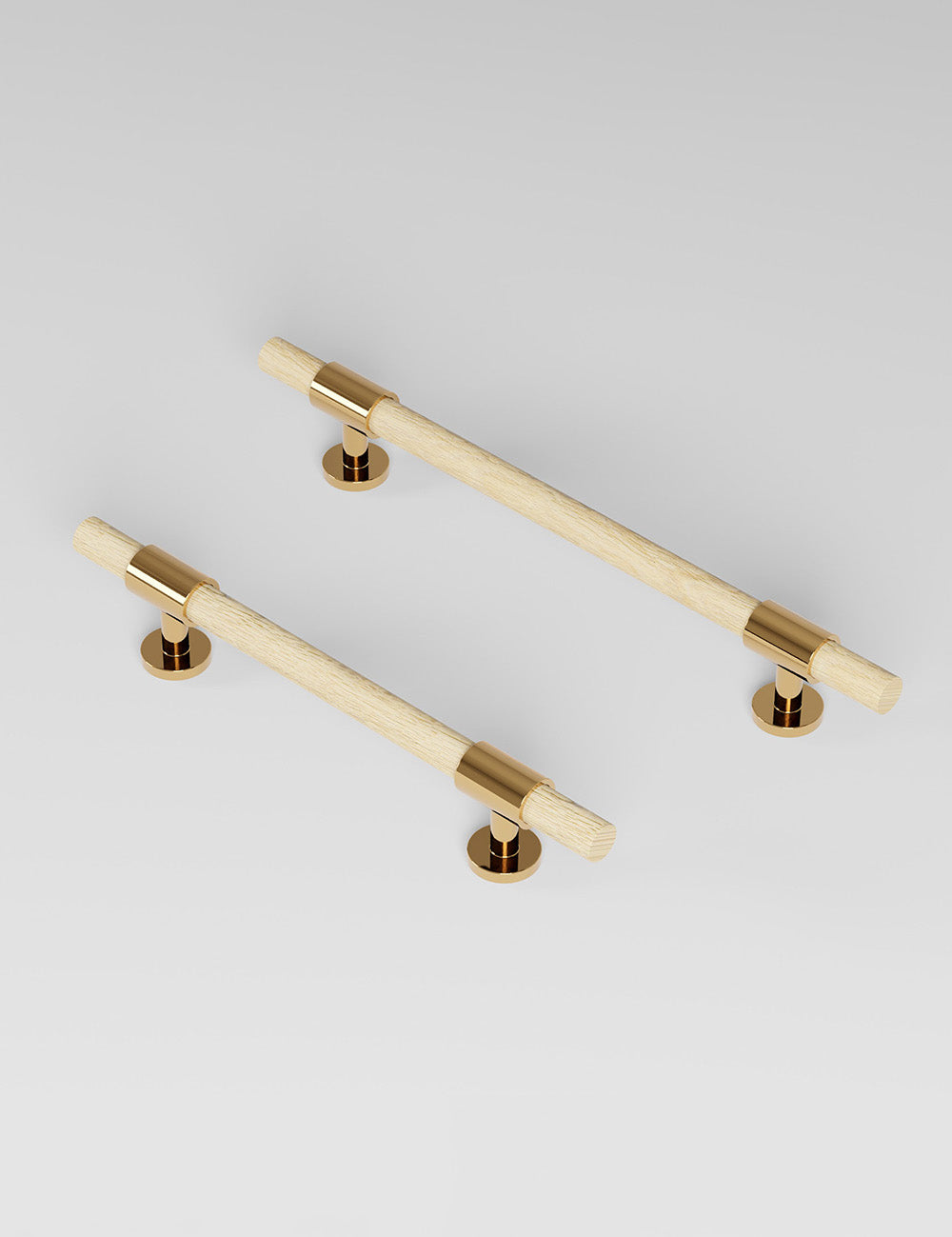 Oak. Luxury cabinet hardware made of solid brass by BRANDT Collective. 