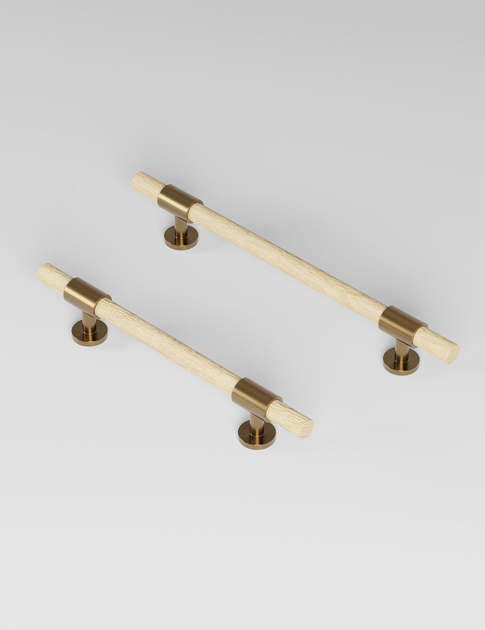 Oak. Luxury cabinet hardware made of solid brass by BRANDT Collective. 