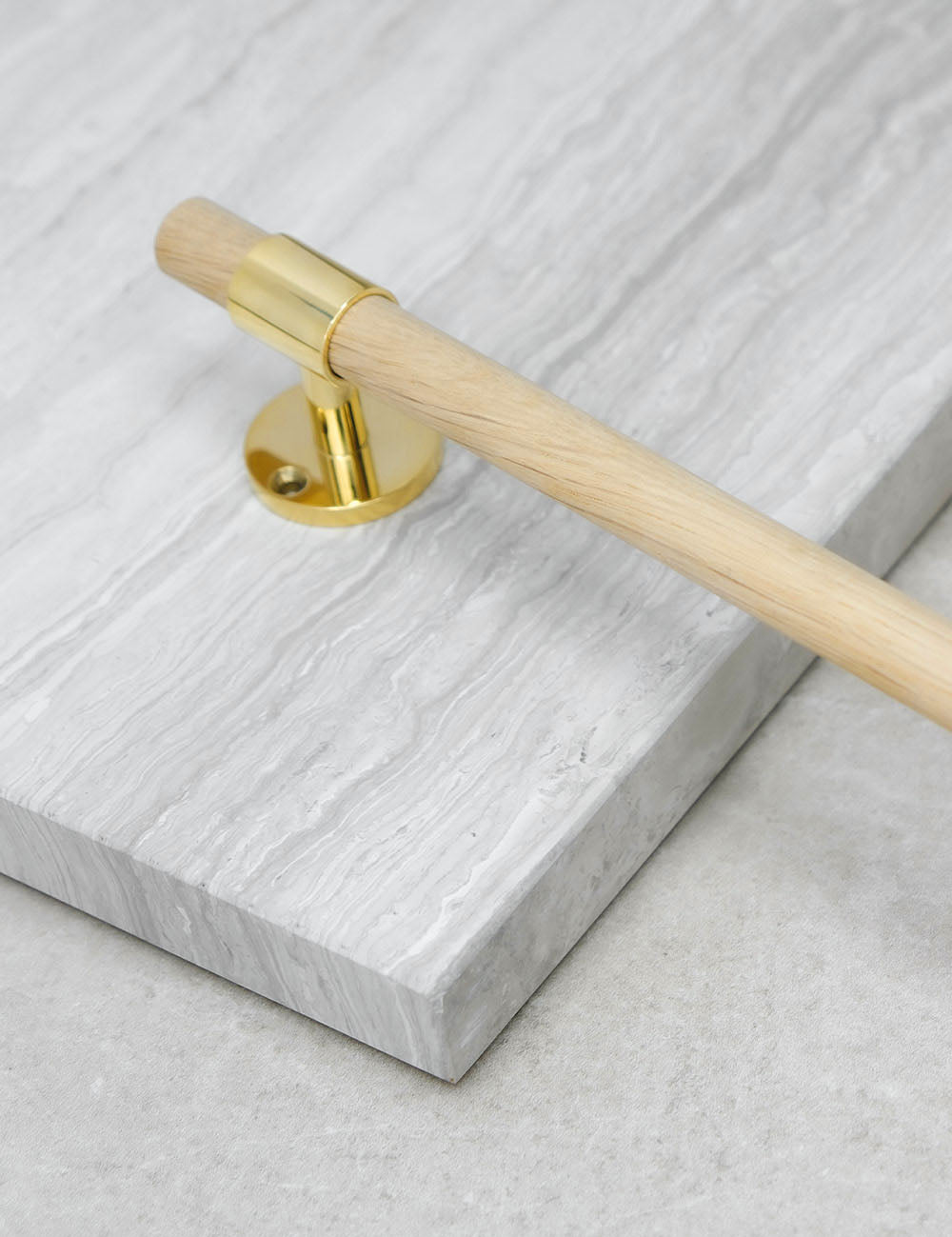 Oak. Luxury kitchen hardware made of solid brass by BRANDT Collective. 