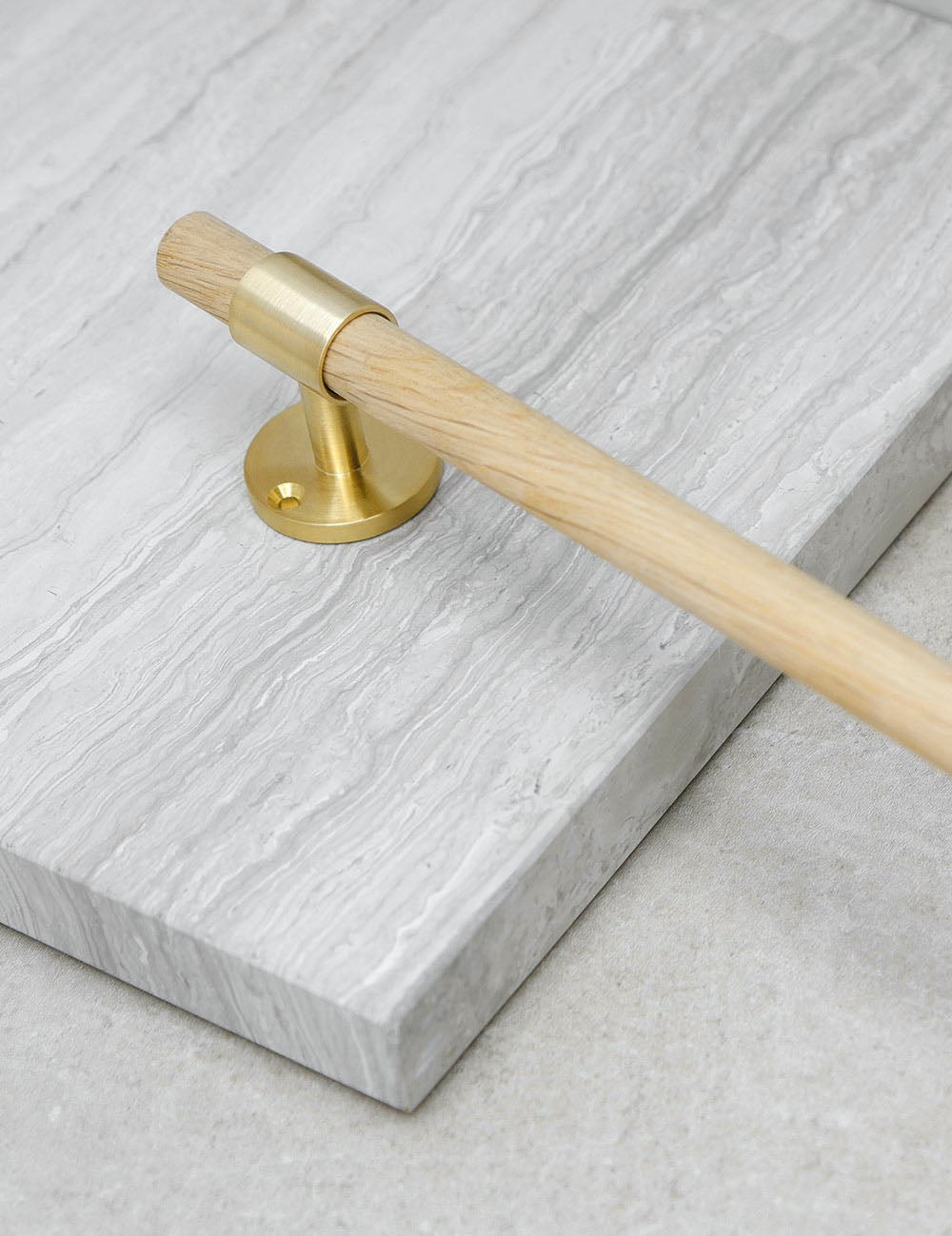 Oak. Luxury kitchen hardware made of solid brass by BRANDT Collective. 