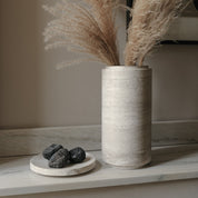 BRANDT Collective STEM vase L in beige chalk grey marble