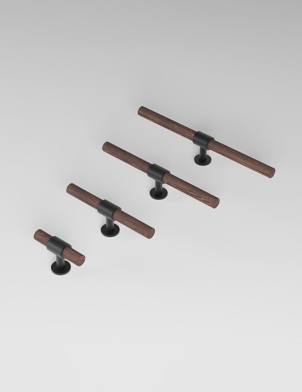 Wenge. Luxury cabinet hardware made of solid brass by BRANDT Collective. 
