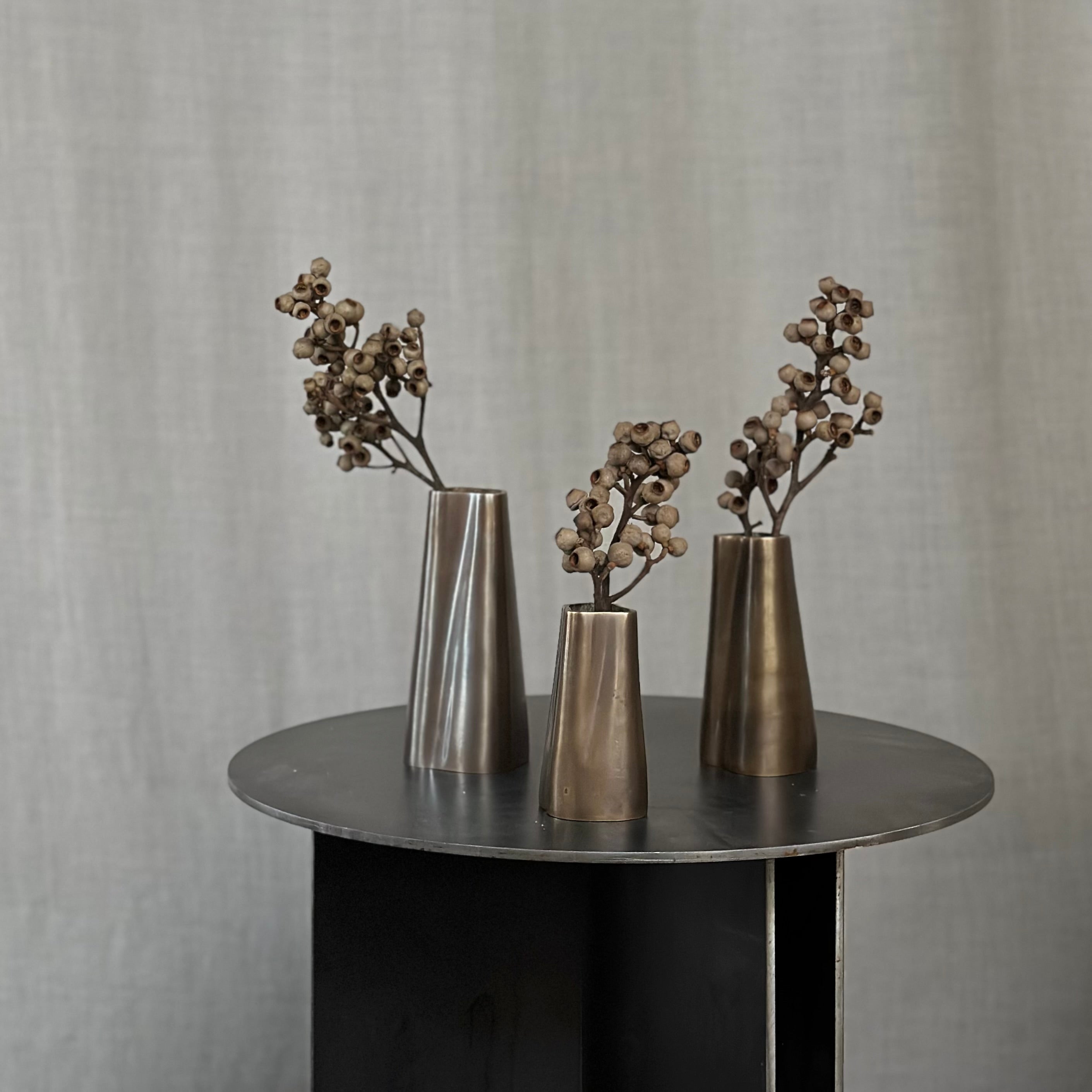 BRANDT Copenhagen TRTUNK vases in burnished brass all sizes