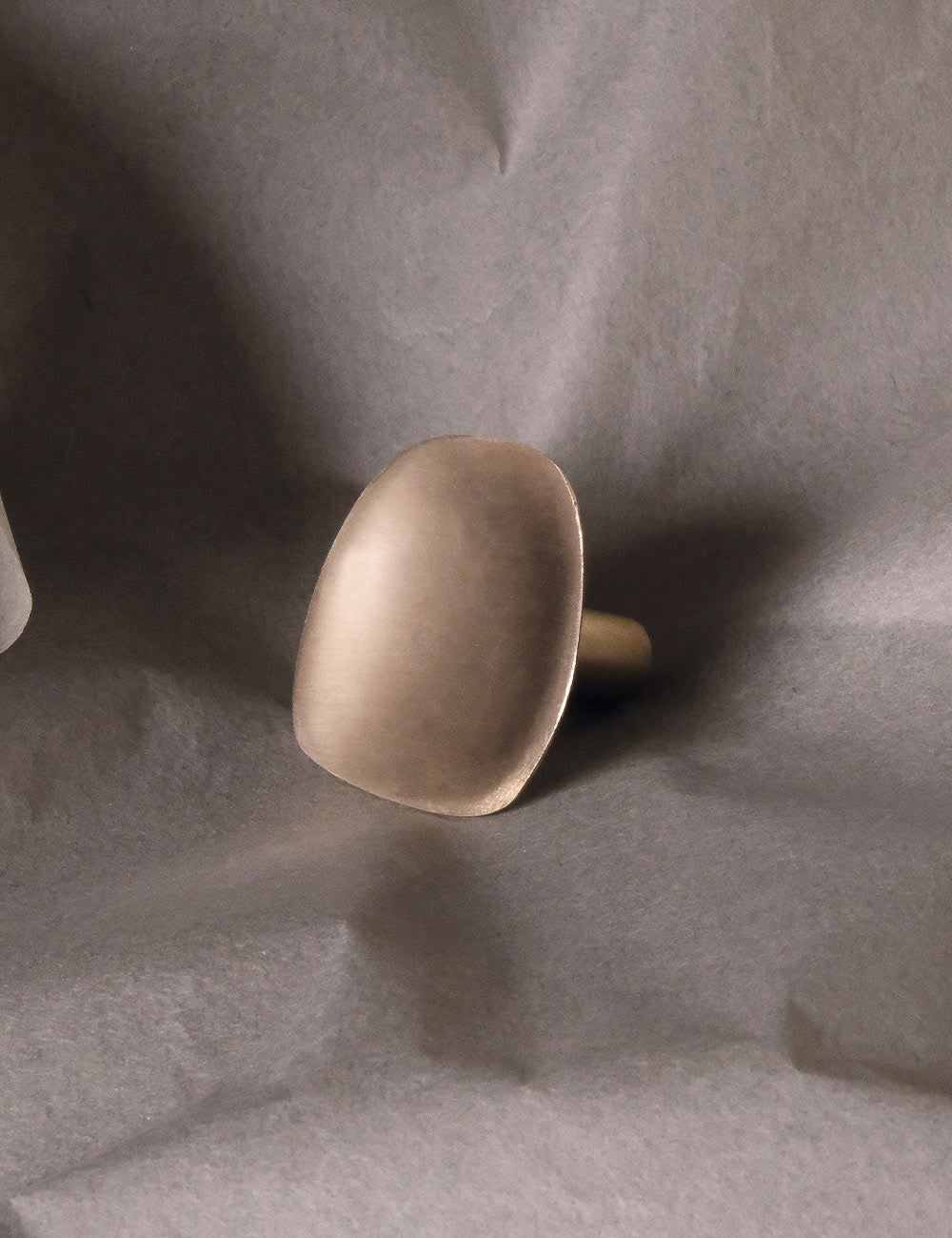 VALE knob in satin brass made of solid brass and designed by Julie Brandt for BRANDT Collective