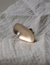 VALE knob oval in satin brass made of solid brass and designed by Julie Brandt for BRANDT Collective