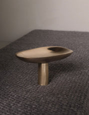 VALE knob oval in satin brass made of solid brass and designed by Julie Brandt for BRANDT Collective