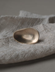 VALE knob oval in satin brass made of solid brass and designed by Julie Brandt for BRANDT Collective
