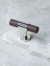 SIGNATURE 20 - T-bar handle 60 mm - Polished Nickel / Wengé by BRANDT Copenhagen 