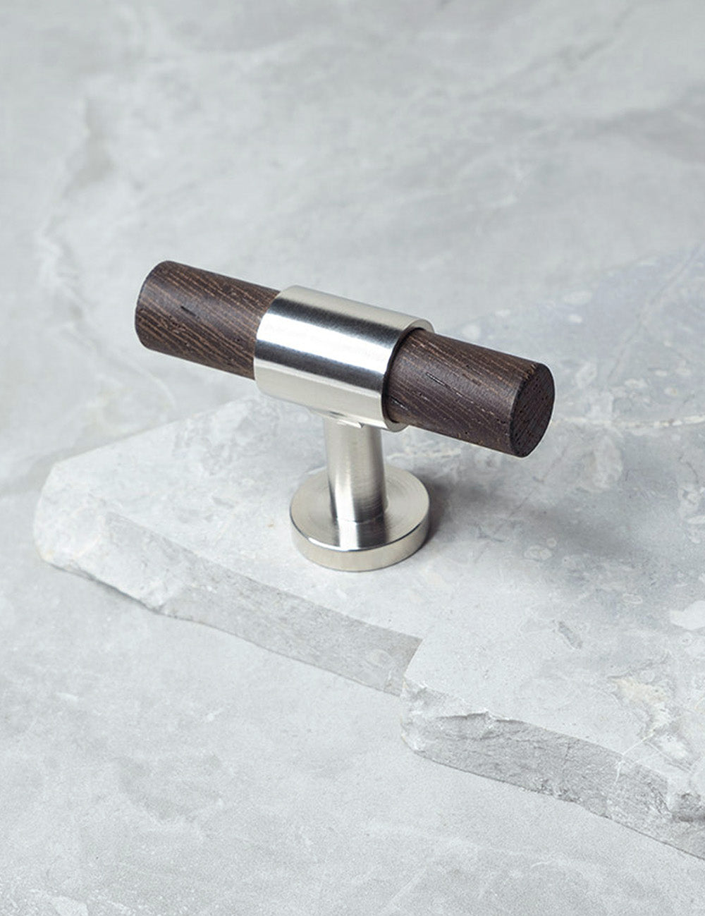 SIGNATURE 20 - T-bar handle 60 mm - Satin Nickel / Wengé by BRANDT Copenhagen 