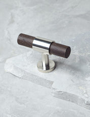 SIGNATURE 20 - T-bar handle 60 mm - Satin Nickel / Wengé by BRANDT Copenhagen 