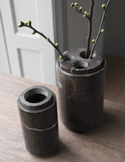 BRANDT Collective STEM vase small in black marble