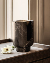 AURA oil burner - SHADOW BLACK + bowl satin brass