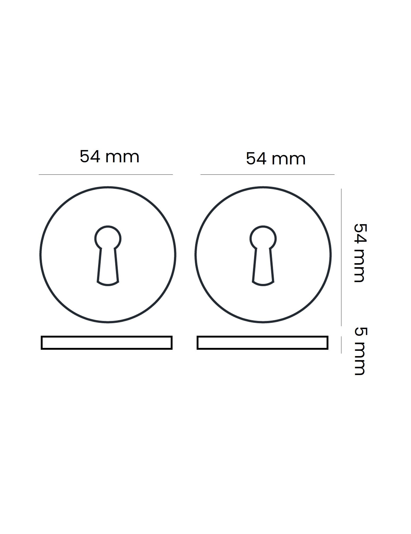 BRANDT key escutcheon set made of solid brass with hidden screws. Designed by Julie Brandt. for BRANDT Copenhagen.