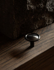 BUTTON knob by BRANDT Copenhagen. A hardware collection in collab with Norm architects consisting of  cabinet hardware with knobs, T-bars and pull bars.