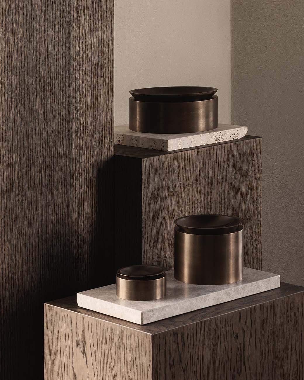 EDO canister LOW - Burnished Brass Patina