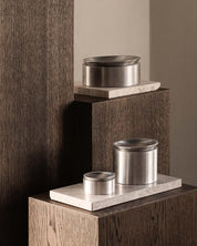 EDO canister LOW - Satin Aluminium
