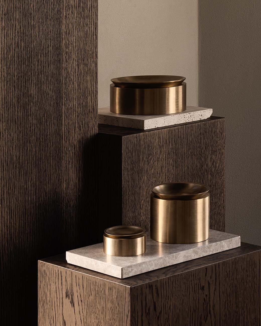 EDO canister MEDIUM - Satin Brass