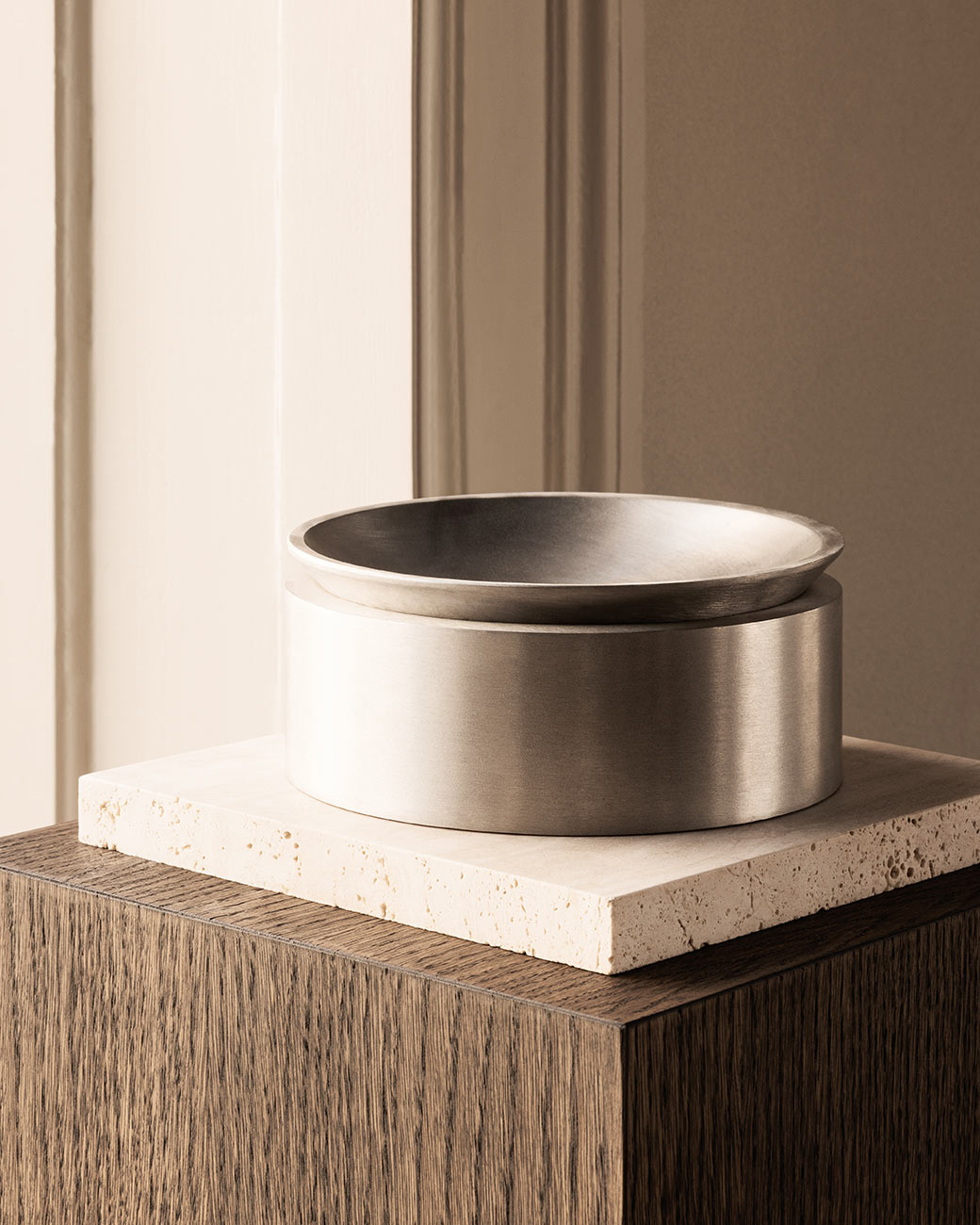 EDO canister LOW - Satin Aluminium
