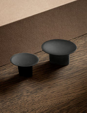 Brandt Copenhagen LEAF knob and leaf knob small in gunmetal. Designed by Norm Architects. Ideal as kitchen cabinet knob.