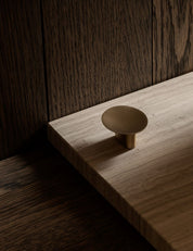 brandt copenhagen leaf knob small cabinet knob in satin brass. Designed by Norm architects.