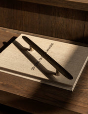 LEAF pull bar 400 mm in nickel by BRANDT Copenhagen and Norm architects. Kitchen handle in solid brass - ideal as appliance pull.