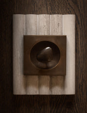 NOBLE knob in Burnished Brass Patina made of solid brass and organically shaped. Designed by Julie Brandt for BRANDT Copenhagen. 