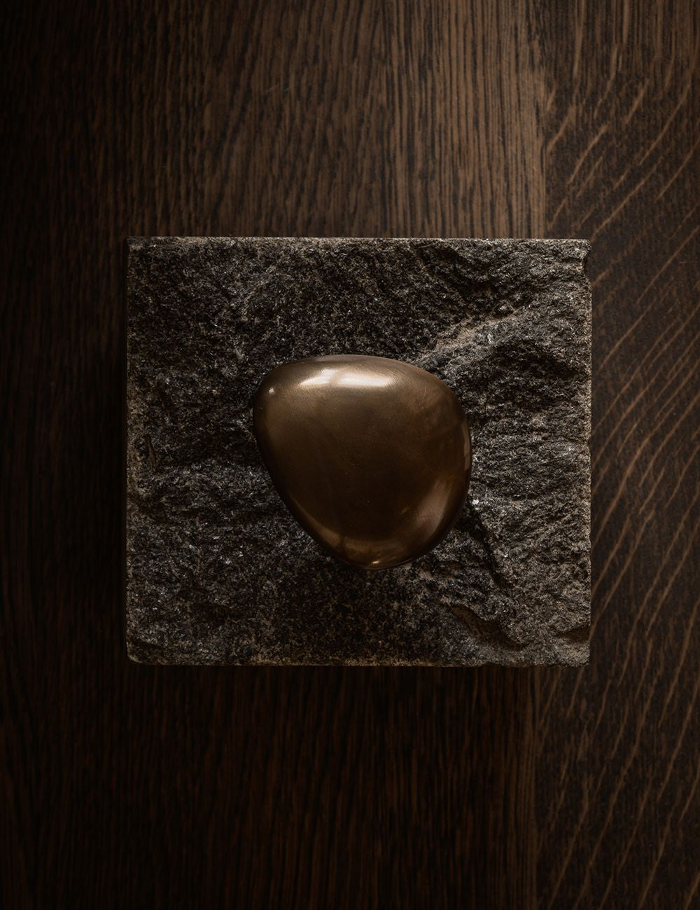 NOBLE hook in Burnished Brass Patina made of solid brass and organically shaped. Designed by Julie Brandt for BRANDT. 