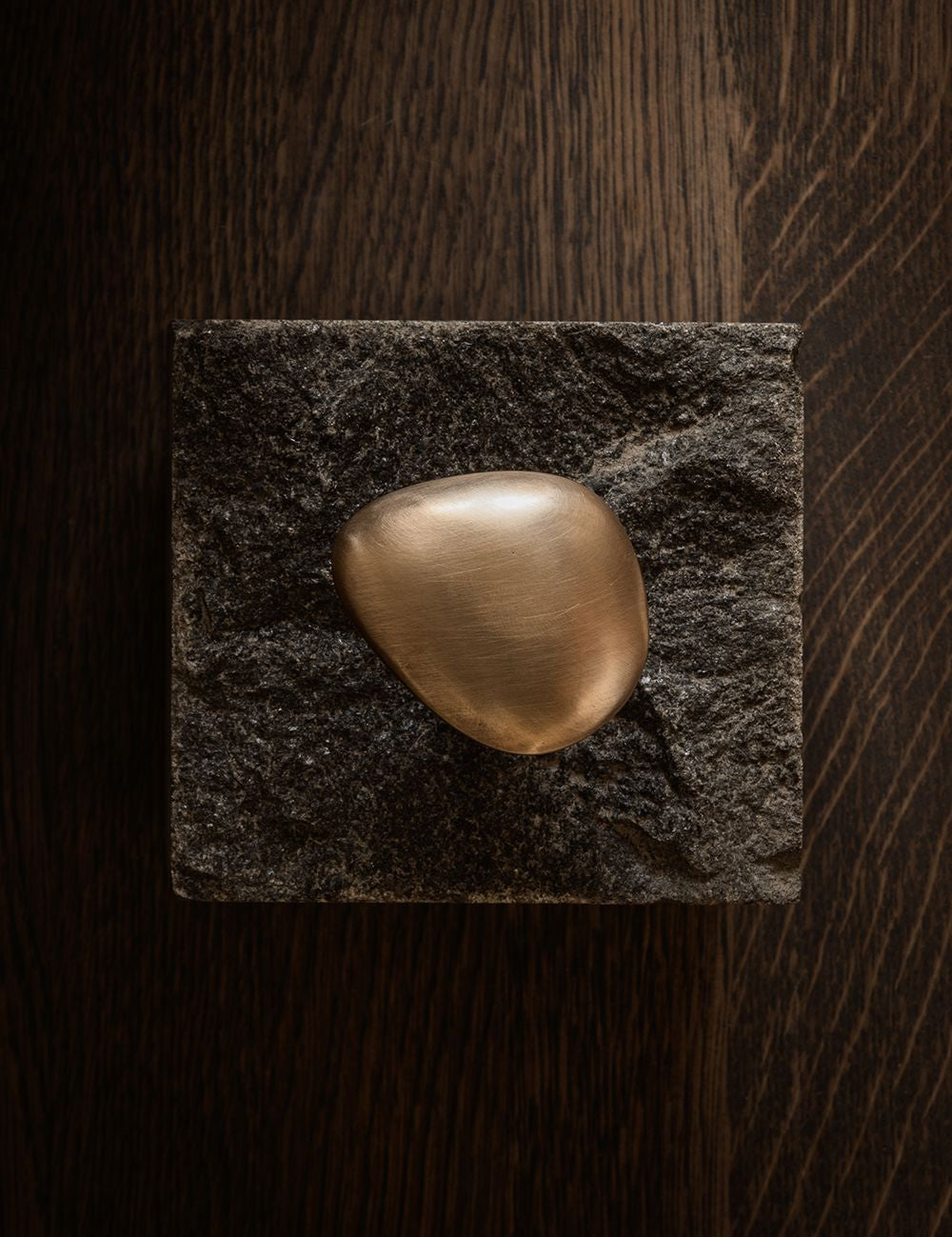 NOBLE hook (and knob large) in Satin Brass. Part of our organic shaped hardware collection designed by Julie Brandt for BRANDT Copenhagen.