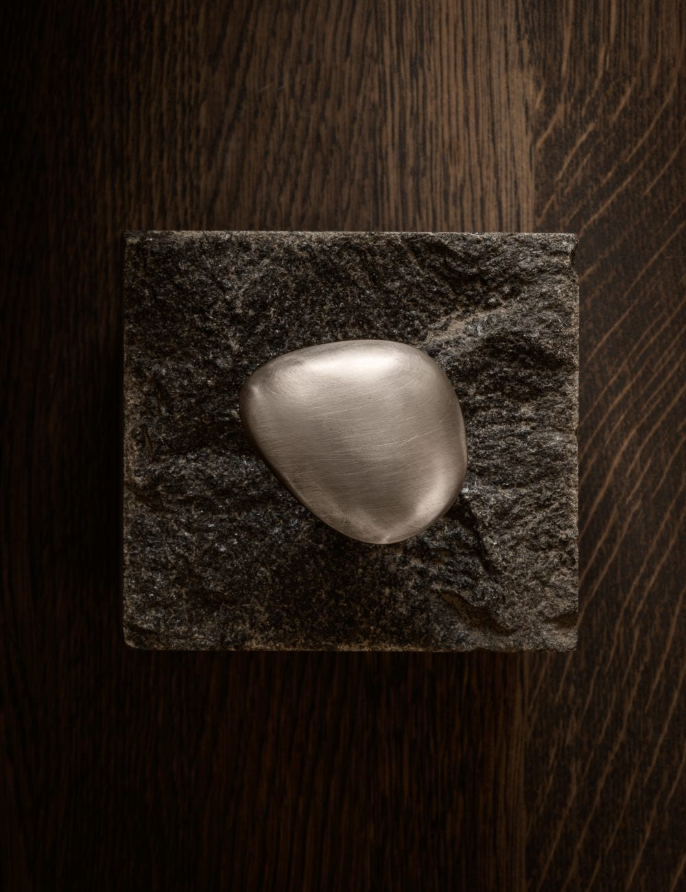 NOBLE knob hook large  in Satin Nickel. Designed by Julie Brandt and is part of our organic shaped hardware collection with luxury cabinet and kitchen handles.