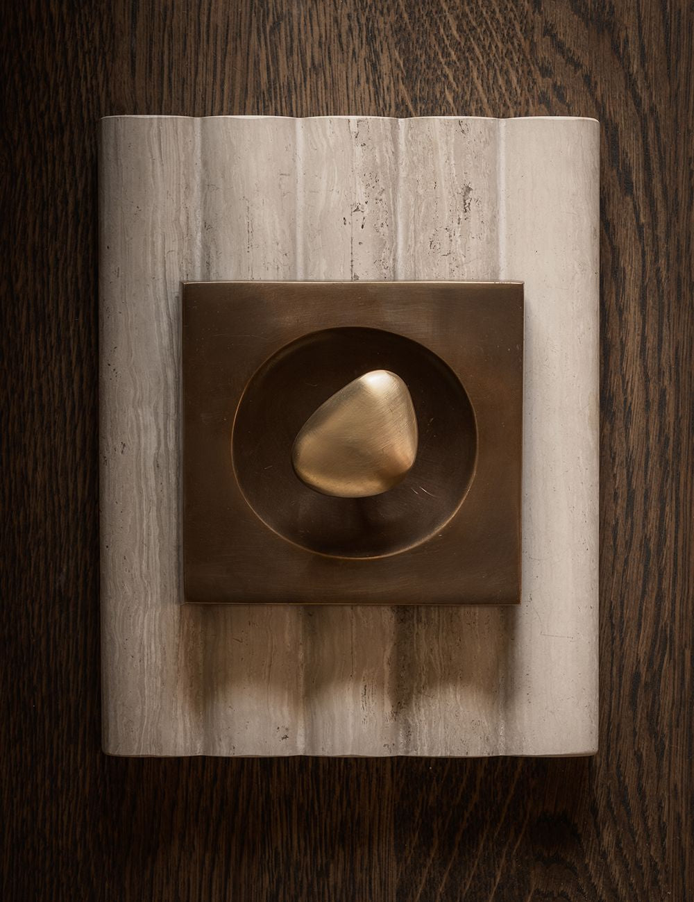 NOBLE knob in satin brass made of solid brass. Our organically shaped hardware collection is designed by Julie Brandt for BRANDT Copenhagen.