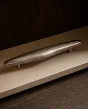 NOBLE hardware collection in Satin Nickel. Designed by Julie Brandt and is part of our organic shaped hardware collection with luxury cabinet and kitchen handles.