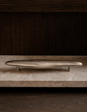 NOBLE hardware collection in Satin Nickel. Designed by Julie Brandt and is part of our organic shaped hardware collection with luxury cabinet and kitchen handles.