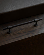Cabinet pull SIGNATURE slim pull bar 182 mm in Nearly Black / Wenge. Modern luxury cabinet handles made of solid brass by BRANDT Copenhagen.