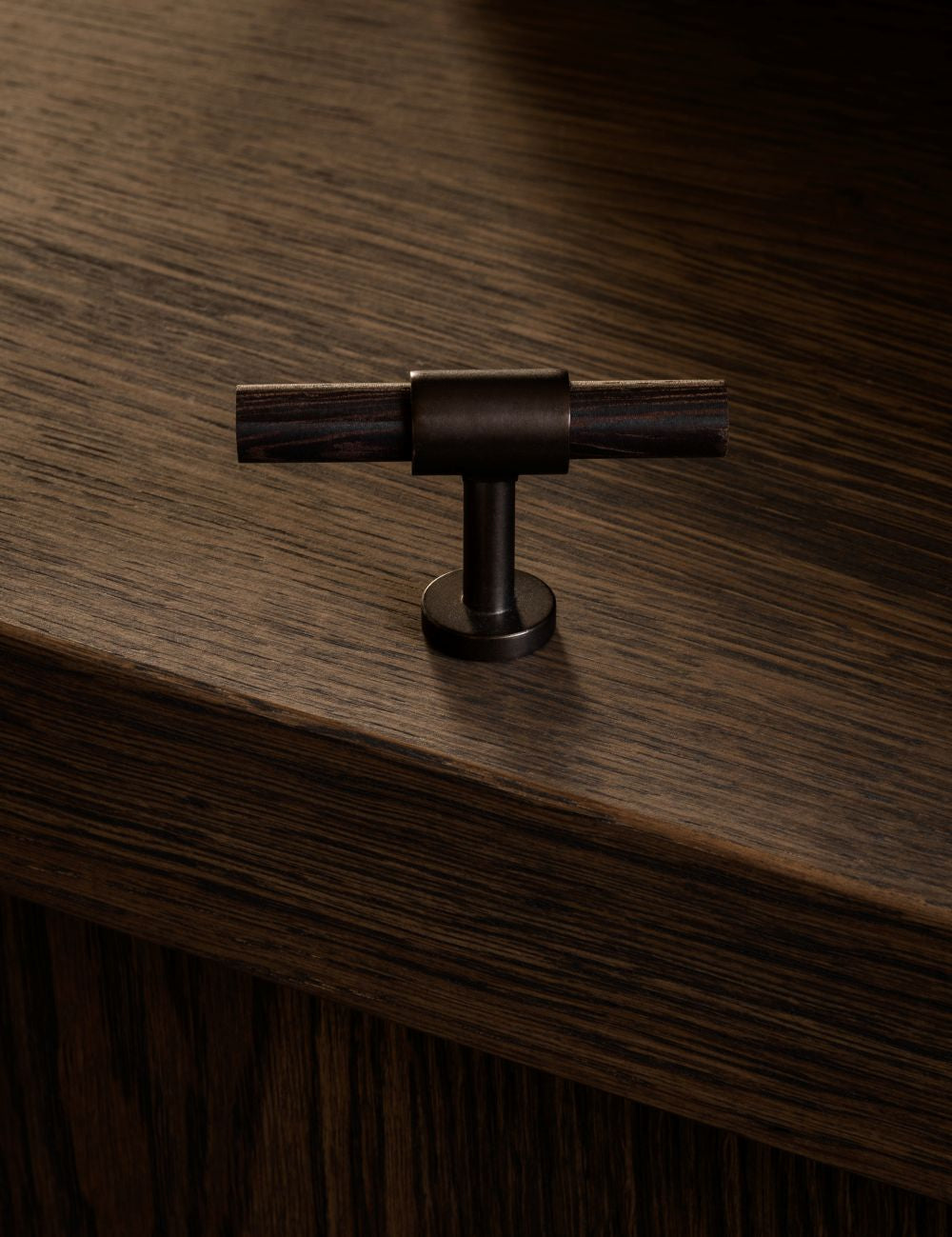  Wenge. Modern luxury kitchen cabinet handles made of solid brass by BRANDT Copenhagen