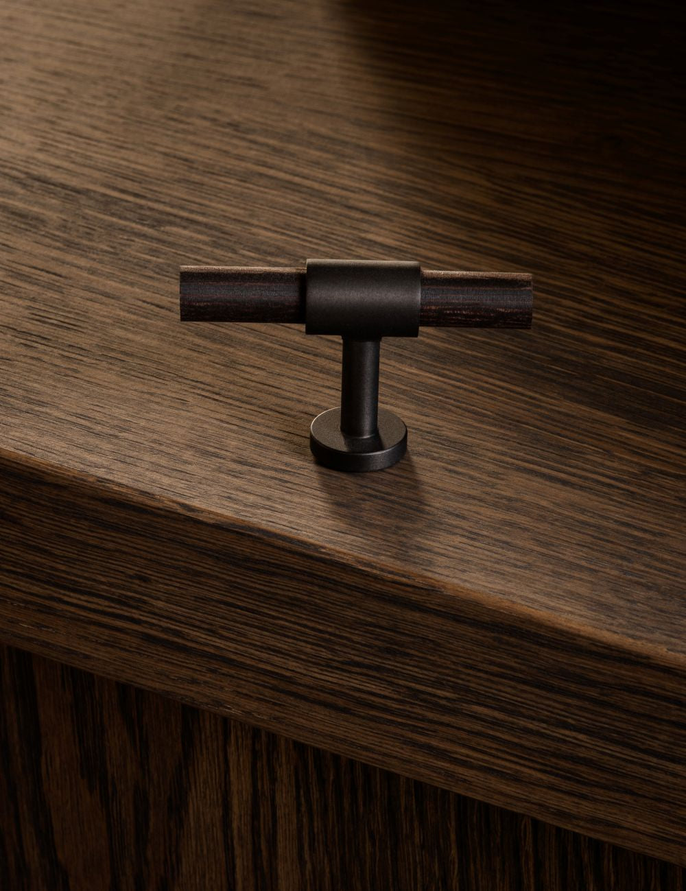  Wenge. Modern luxury kitchen cabinet handles made of solid brass by BRANDT Copenhagen