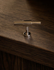 Cabinet handle SIGNATURE slim T-bar 54 mm in Polished Nickel. Modern luxury kitchen cabinet handles made of solid brass by BRANDT Copenhagen.