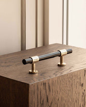 SIGNATURE 20 - pull bar 156 mm - Polished Brass / Black Horn