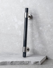 SIGNATURE 20 - pull bar 188 mm - Satin Nickel / Black Horn by BRANDT Copenhagen 