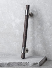 SIGNATURE 20 - pull bar handle 188 mm - Satin Nickel / Wengé by BRANDT Copenhagen