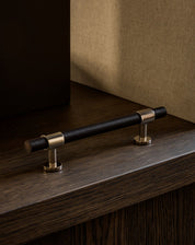 Cabinet handle SIGNATURE 20 - pull bar 188 mm - Polished Nickel / Wengé by BRANDT Copenhagen 
