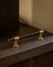 Cabinet handle SIGNATURE 20 - pull bar 188 mm - Satin Brass / Wengé by BRANDT Copenhagen 