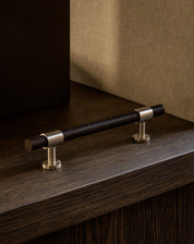 Cabinet handle SIGNATURE 20 - pull bar handle 188 mm - Satin Nickel / Wengé by BRANDT Copenhagen