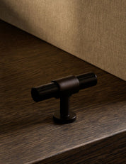 Cabinet handle SIGNATURE 20 - T-bar handle 60 mm - Burnished Brass / Black Horn by BRANDT Copenhagen 