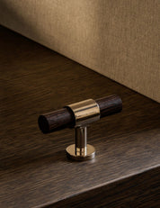 Cabinet handle SIGNATURE 20 - T-bar handle 60 mm - Polished Nickel / Wengé by BRANDT Copenhagen 